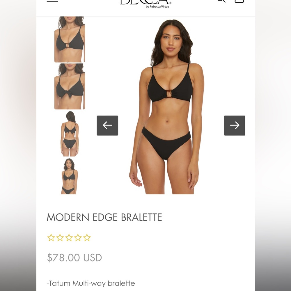 Becca Swim Bikini Top - size M